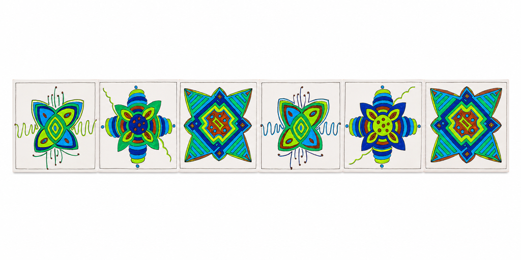 Friso 6 azulejos simetrias natura