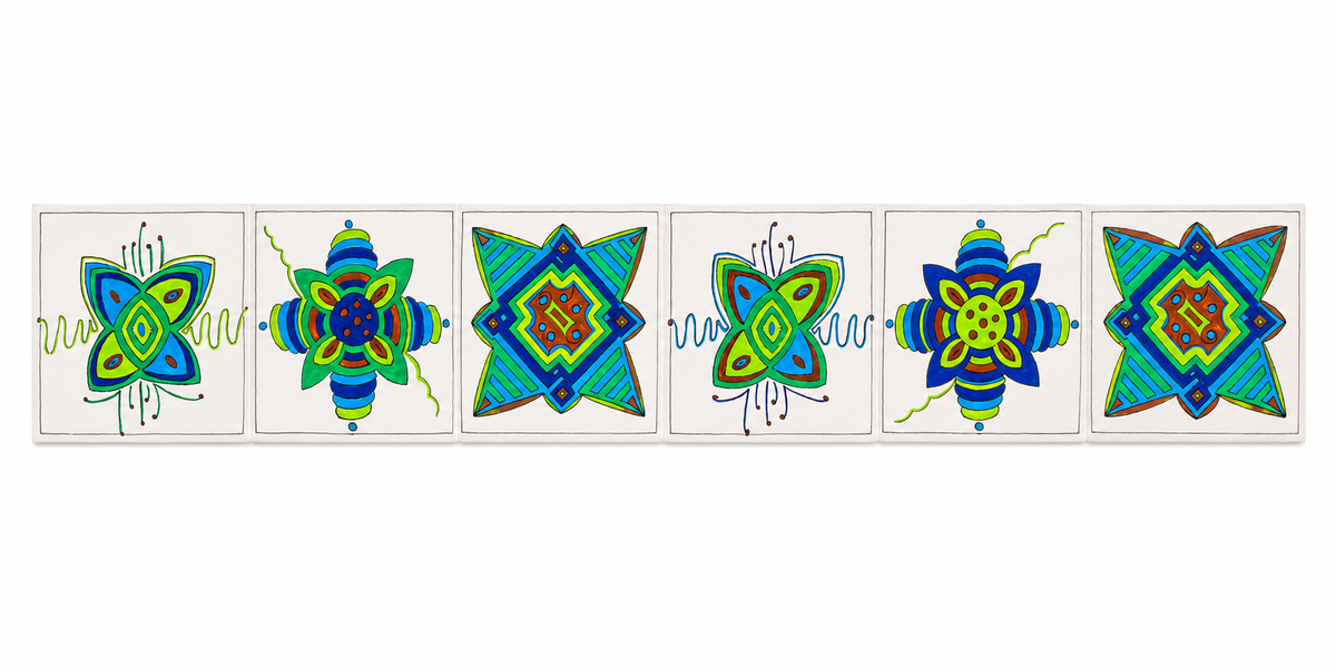 Friso 6 azulejos simetrias natura