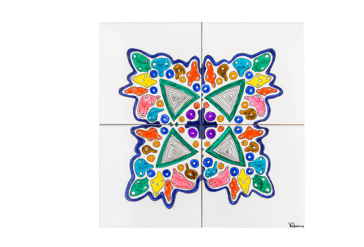 Painel de 4 azulejos simetrias