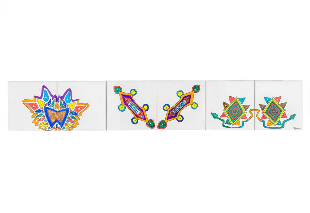 Friso 6 azulejos simetrias étnico